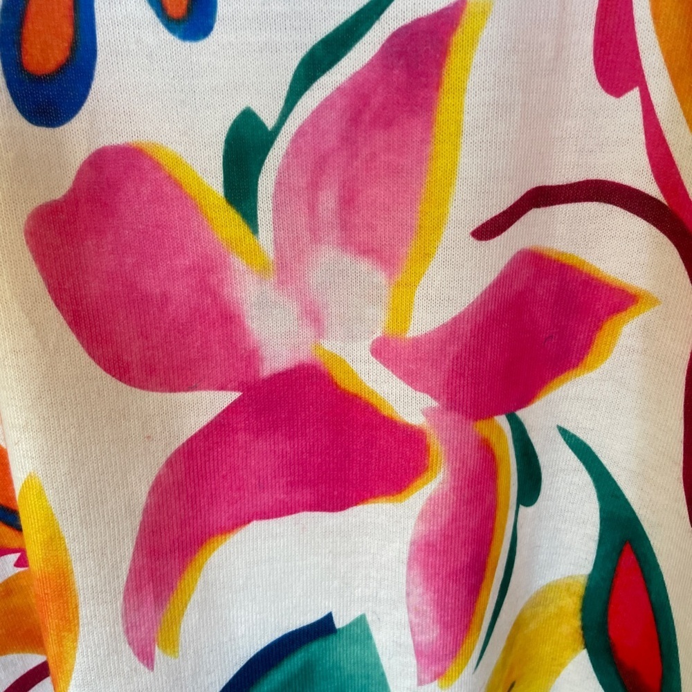 Ali Miles NWT Sweater Medium Lightweight Bold Floral Colorful Abstract Spring - Picture 2 of 5